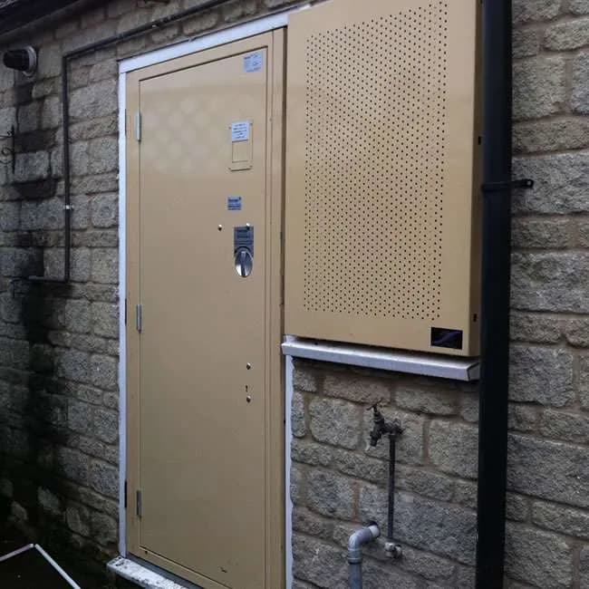 Steel security door installed to secure a vacant property