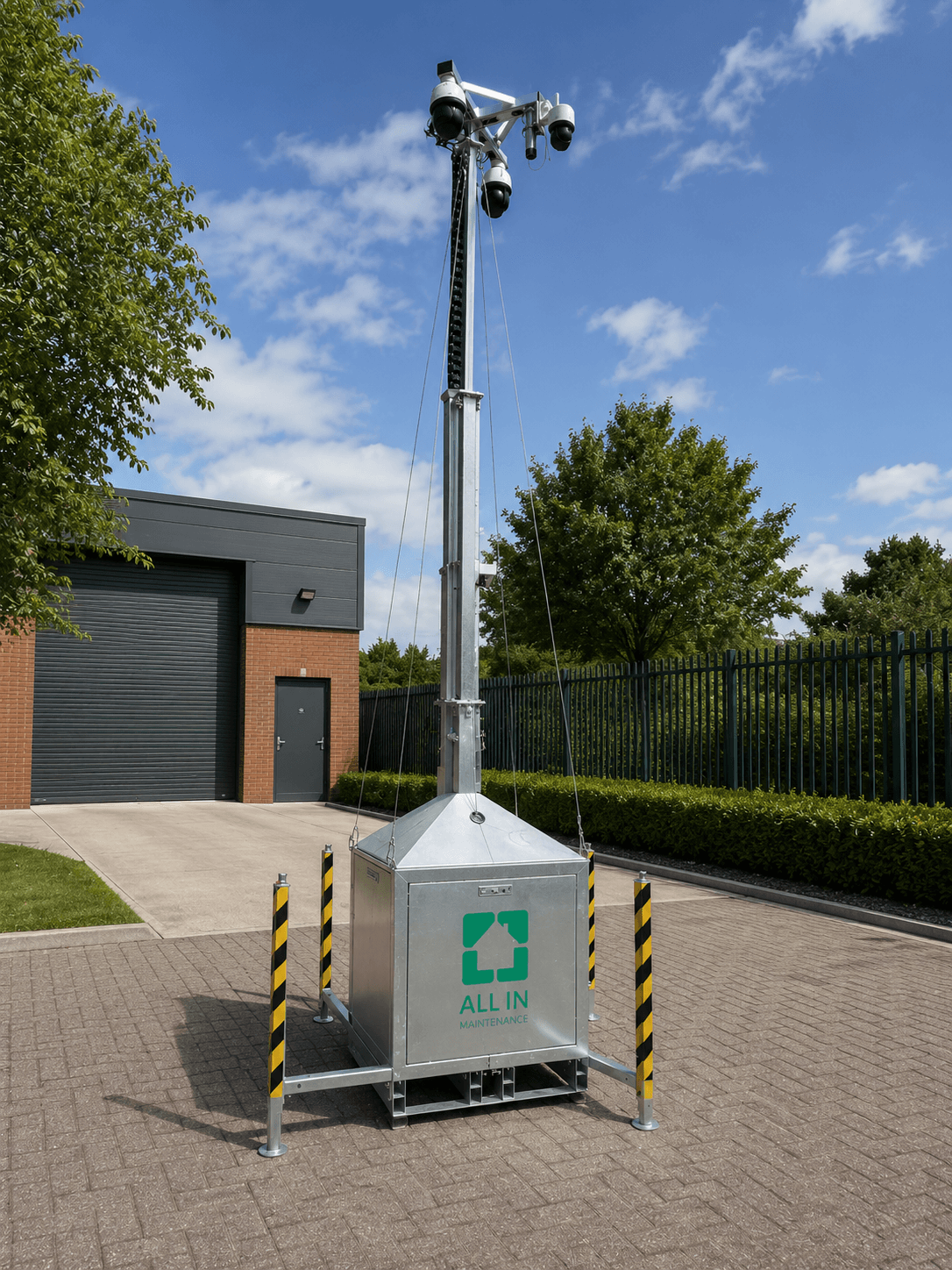 Temporary solar CCTV tower